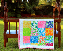 Load image into Gallery viewer, Lilly Pulitzer Print Small Quilt
