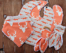 Load image into Gallery viewer, Orange Fox and Stag Infant Bunny Teethers
