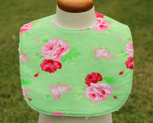 Load image into Gallery viewer, Green Floral Rose Bib
