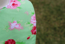 Load image into Gallery viewer, Green Floral Rose Bib
