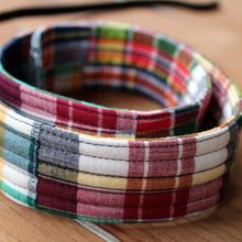Load image into Gallery viewer, Blue Red Madras Plaid Camera Strap
