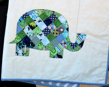Load image into Gallery viewer, Patchwork Elephant Baby Quilt

