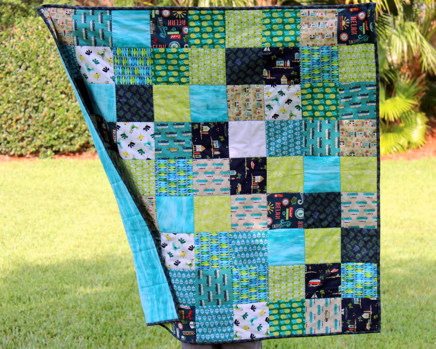 Beachy Blues and Greens Baby Quilt