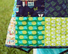 Load image into Gallery viewer, Beachy Blues and Greens Baby Quilt
